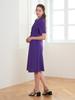 L By L Purple Linen Double Button Dress