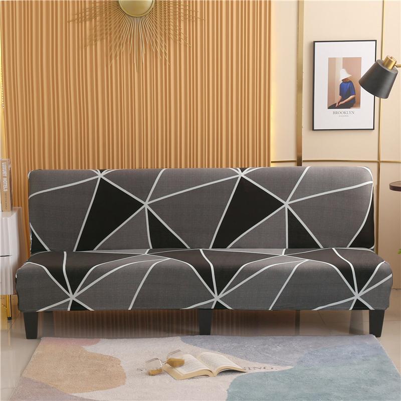 Stretch Futon Cover Armless Sofa Covers Sofa Bed Covers Couch Cover Sofa Slipcover Furniture Protector With Elastic Bottom 1Pc