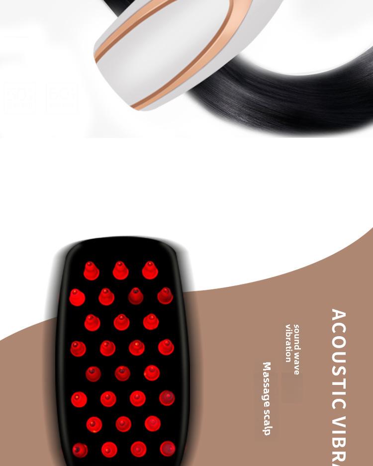 Electric Anti-Hair Loss Vibration Comb with Red & Blue Light Therapy for Hair Growth and Scalp Massage