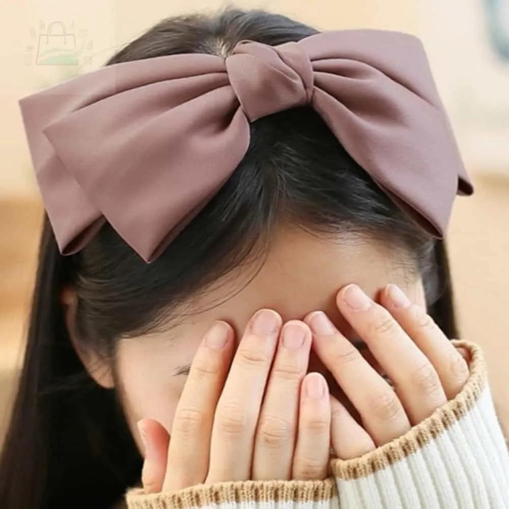 GSTORE Glamorous Headband Cute Headband Satin Volume Headband Satin Headband Indie Pink Satin Giant Ribbon Hairband