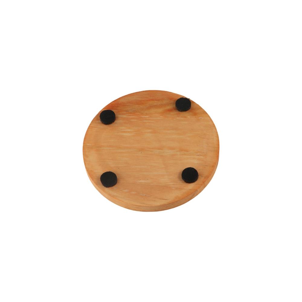 Drink Absorbent Wood Coasters Heat Resistant Wooden Drink Placemats Felt Wooden Tea Mat  Office