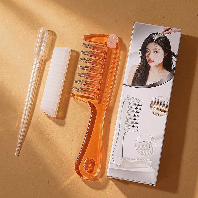 1 Set Wide-Tooth Massage Guide Liquid Comb Pc Hair Firming Applicator Anti-Static Portable Hairdressing Combs