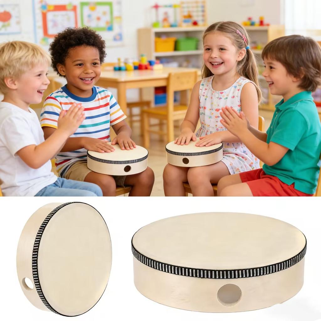 Wooden Hand Beat Percussion Harp Drum - Educational Music Instrument Toy for Children