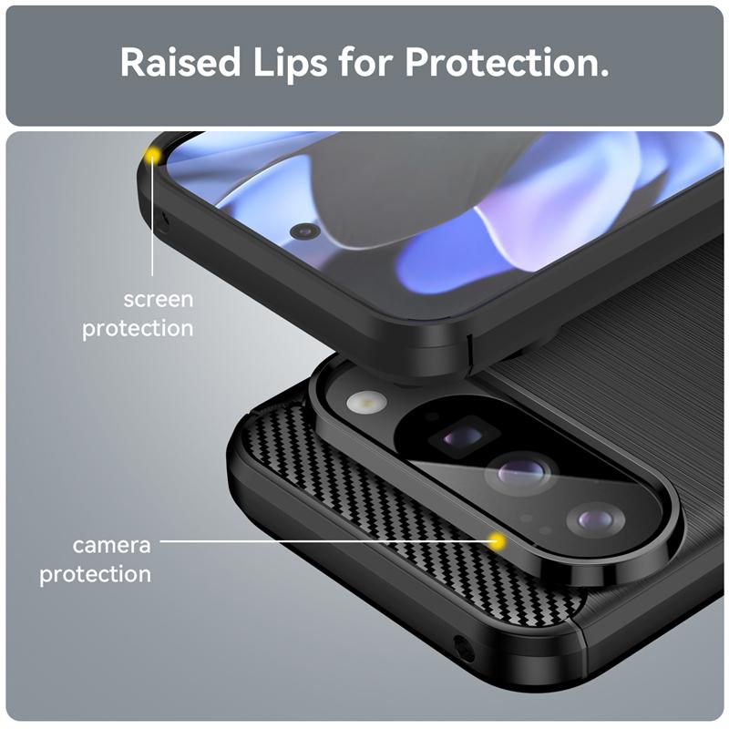 Für Google Pixel 10 Pro Hülle Silikon Kohlefaser Schutz Handyhülle Pixel 10 Pro Hülle Stoßfestes TPU Pixel 10 Pro XL Hülle