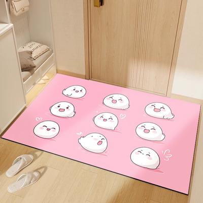 Cute Expression Bathroom Floor Mat Diatom Mud Absorbent Non-slip Quick Dry Household Toilet Toilet Door Mat Carpet