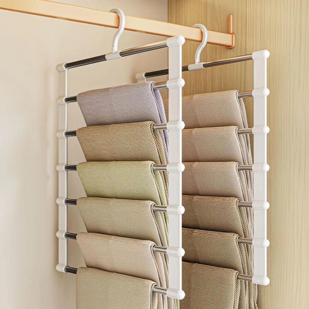 Cloud Ladder Multi-Layer Non-Slip Folding Pants Rack - Space-Saving, No-Trace Storage Hanger