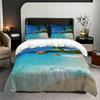Ocean Theme Quilt Cover Three-Piece Beach Shell 3D Digital Printing Quilt Cover Pillowcase