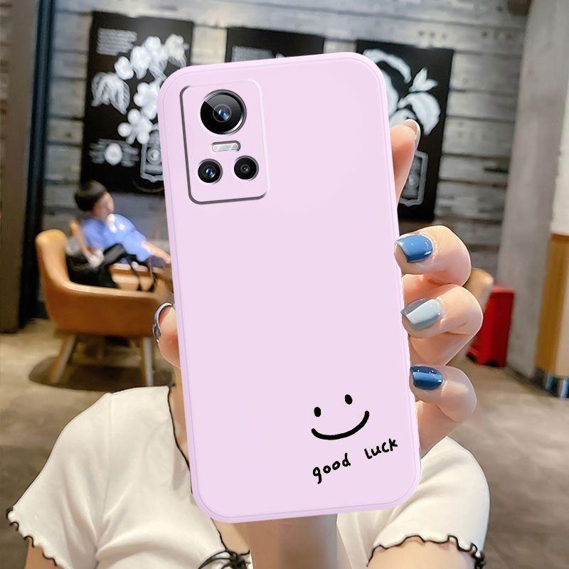 Schwarz und Weiß Einfaches Smiley-Gesicht Geeignet für Realme GTNEO3 Handyhülle RealmegtNeo3 Weiches Silikon