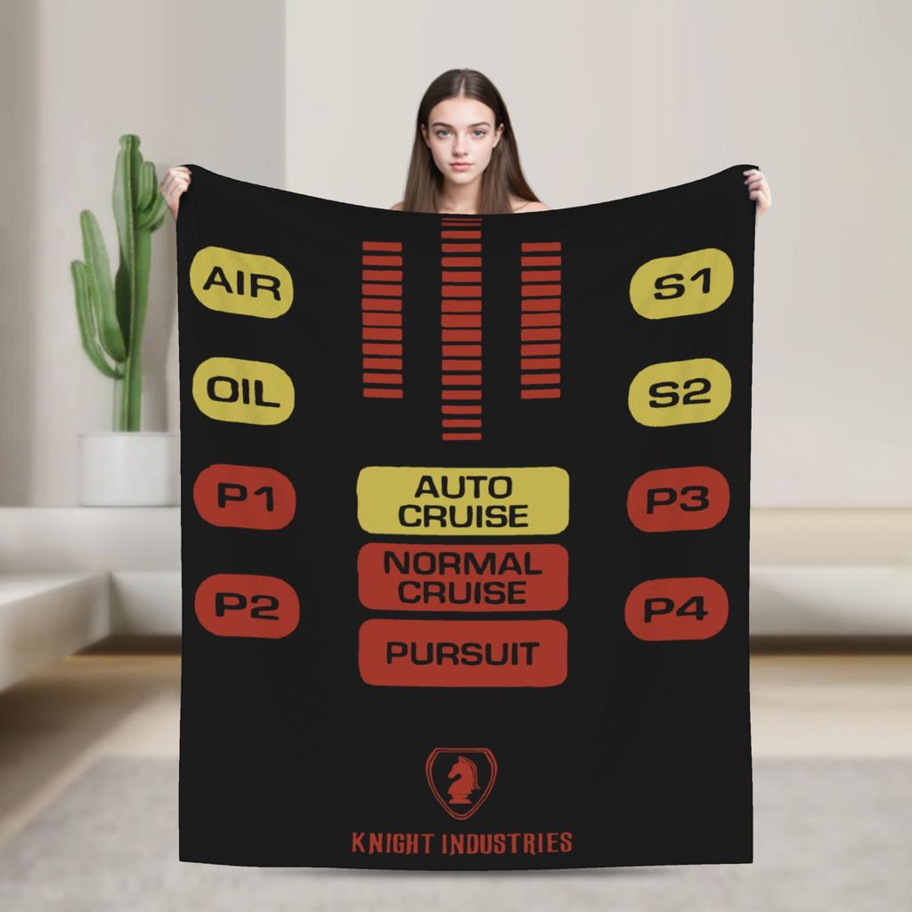 Knight Rider Knight Industries 2000 Kitt Knitted Blanket David Hasselhoff Wool Throw Blanket Sofa Rug Piece Soft Warm Breathable