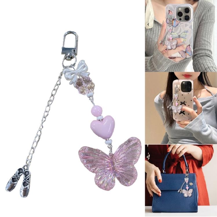 Butterfly Ballet Shoes Keychain Pendant Hanging Decoration Backpack Bag Charm