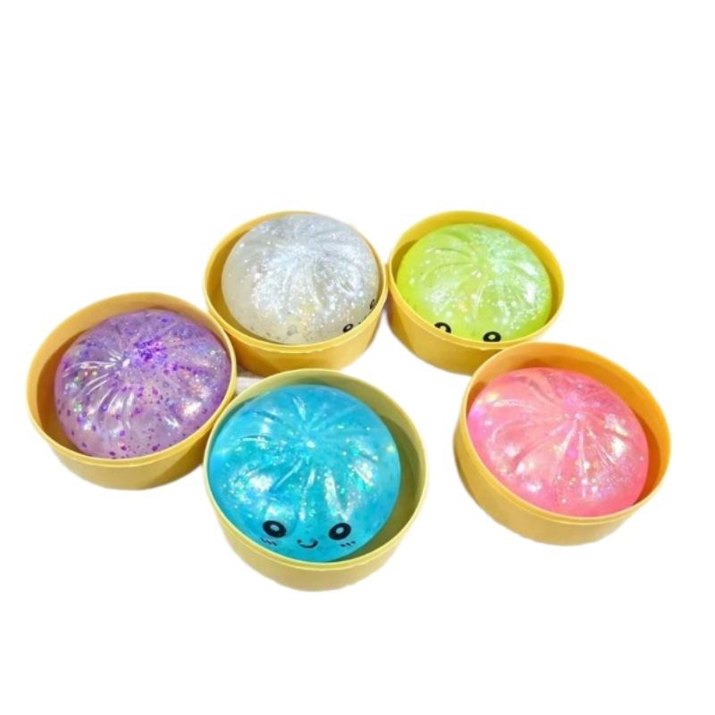 8.5cm Dumpling Squishy Gold Glitter Dumpling Squishies Squishy Dumpling Slow Rise Stress Relief Soft pink