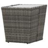 Side Table Gray 41.5 X 41.5 X 43 Cm Poly Rattan and Tempered Glass