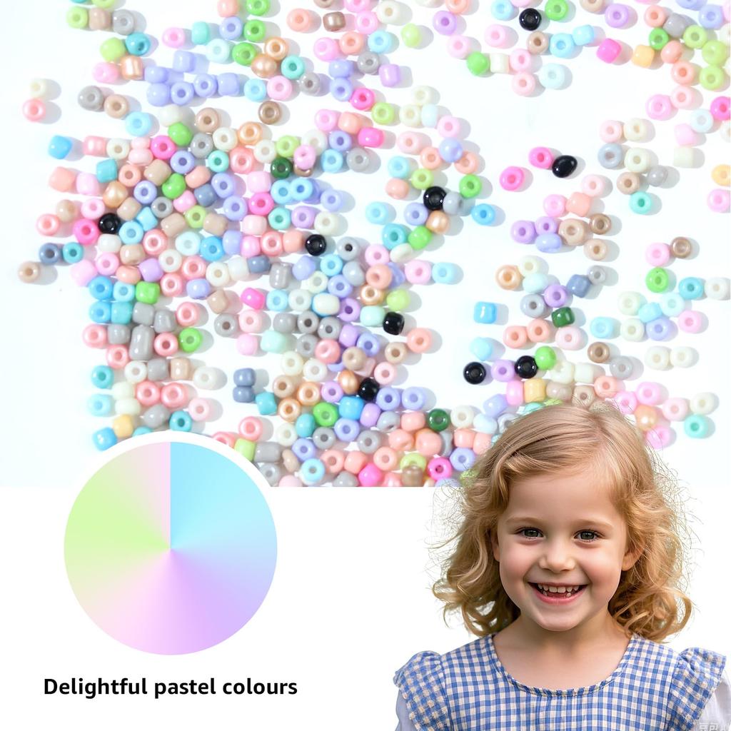 BetterJonny 3mm Glass Seed Beads, Round Seeds, 41 Colors, Approx. 10,250 Pieces/Box, DIY Accessory Kit Supplies for Crafts and Jewelry Making