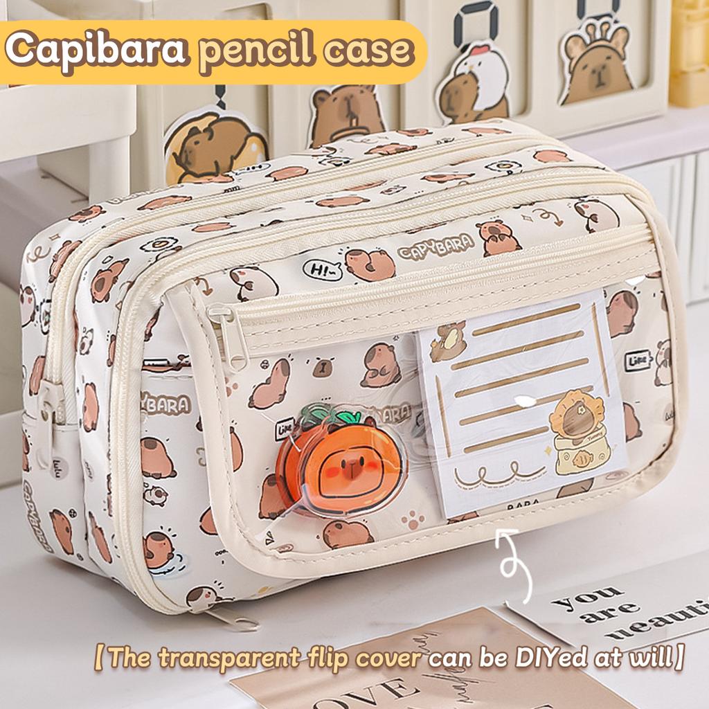 Cute Pencil Case For Elementary School Girls High-looking Large-capacity Pencil Case Junior High School Girl Painful Pencil Case