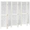 VidaXL Room Divider 6 Panels, Room Separator, Privacy Screen, Bedroom Living Room Screen, White Wood 358681
