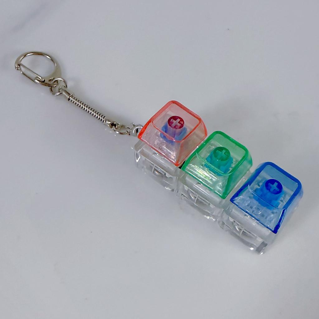 Pc High Transparency Material Transparent 3 Key Decompression Test Shaft Press Sound Crisp Hole Hole Key Buckle With Light