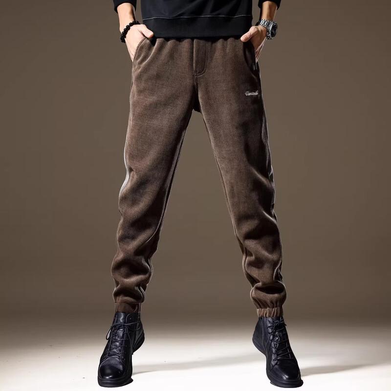 Men's American Style Patchwork Corduroy Jogger Sweatpants