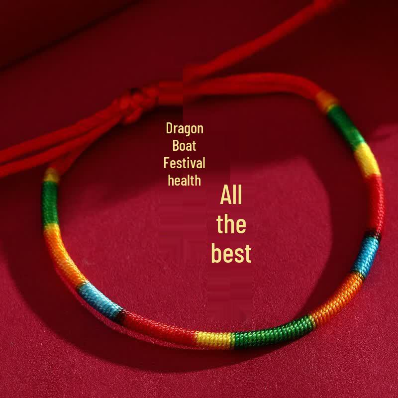 

Dragon Boat Festival Five-Color Adjustable Hand-Woven Bracelet (10-Pack)