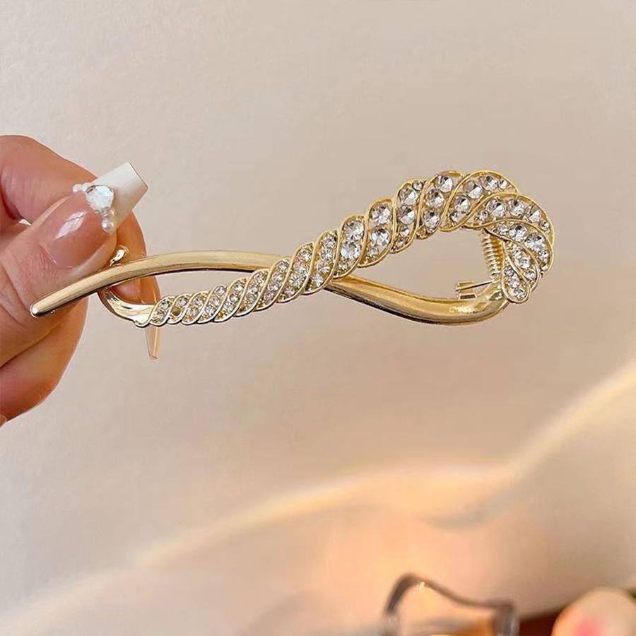 1/3 Stück Hochwertiger Metall-Diamant-Schlitzclip, Figur-8-Drehclip, Hinterkopfplatte, Haarnadel, Temperaments-Haarschmuck