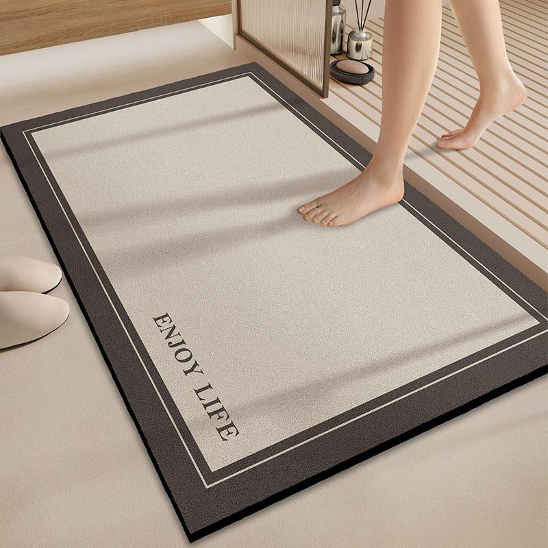 Bodenmatte Toilette Badezimmer rutschfest saugfähig Badematte schmutzabweisend Kieselgur Kissen schnelltrocknende Fußmatte Teppich Toilette 40X60cm 15.7X23.6in