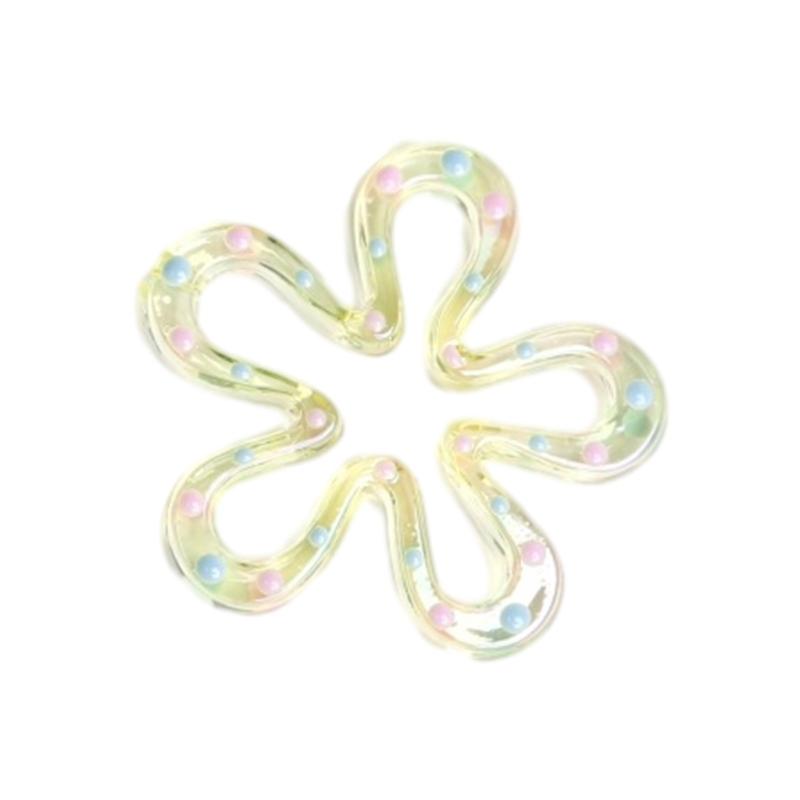 

Resin Five-Petal Flower Loose Beads Double Side Flower Charm Pendant DIY Accessories Necklaces Earring Jewelry Making 1 жёлтый