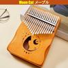 NOELAMOUR 17-Key Wooden Kalimba with Cute Cat Design, Perfect for Beginners, Thumb Piano, or Finger Piano (MoonCat Coffee)