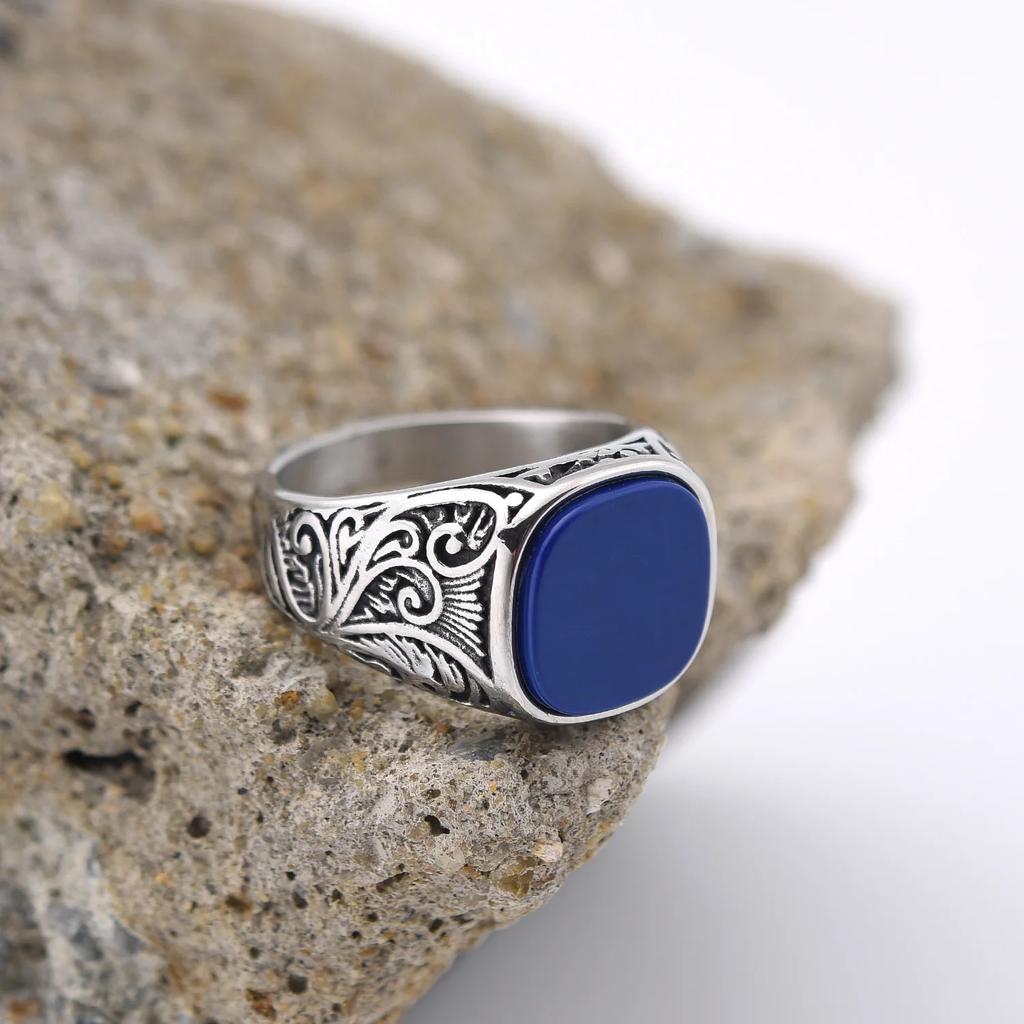 Hochwertige Herrenringe aus 316L Edelstahl im Mehrfarben-Zirkon-Stil