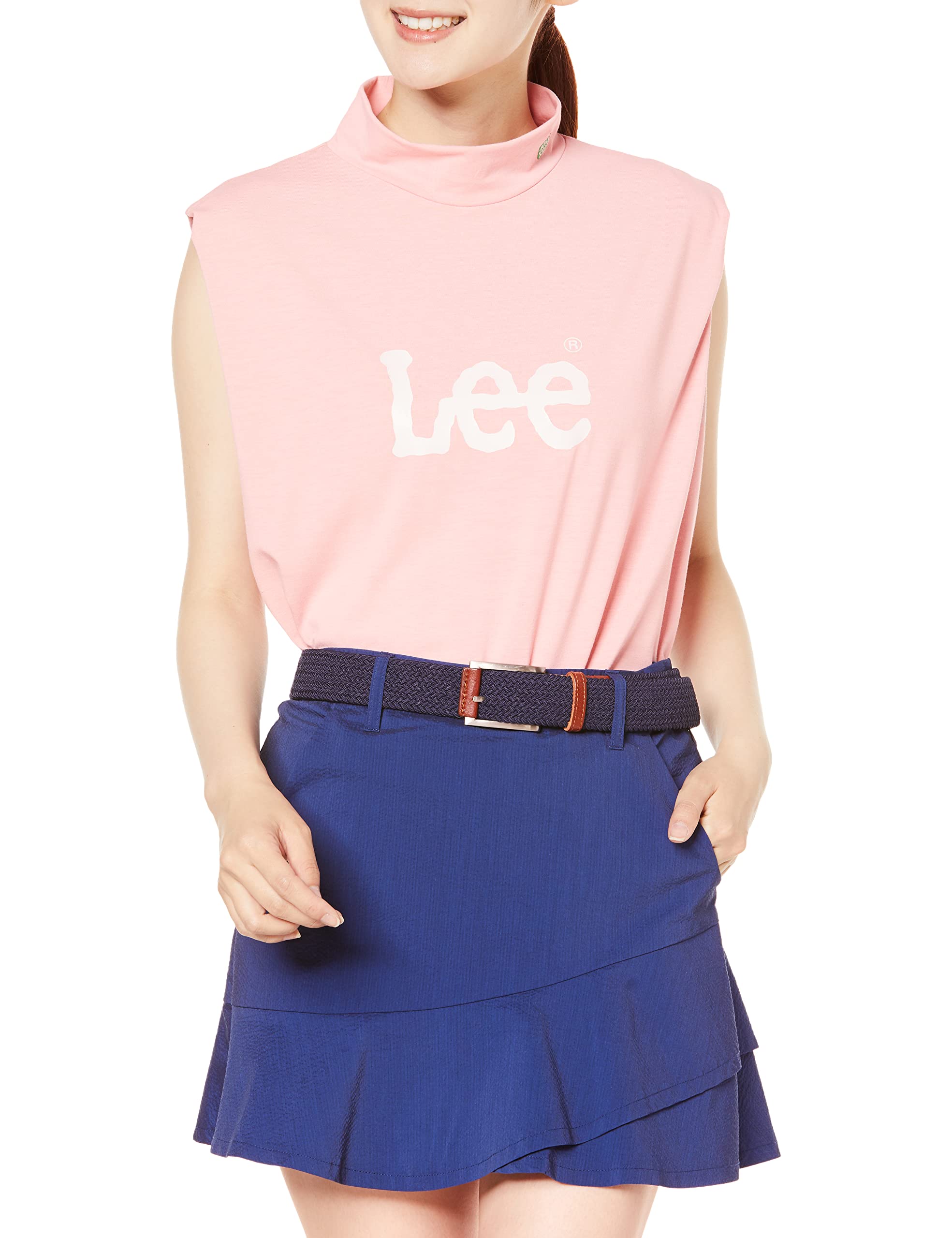 

Lee Official Sleeveless Mockneck Size Small Tee, Women s, Pink, розовый