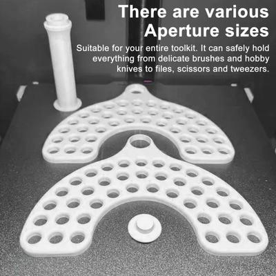 Multi-Hole Paintbrush Holder Adjustable Artist Storage Rack for Brushes Pens Plastic Paint Brush Organizer for Crafting Miniature Painting