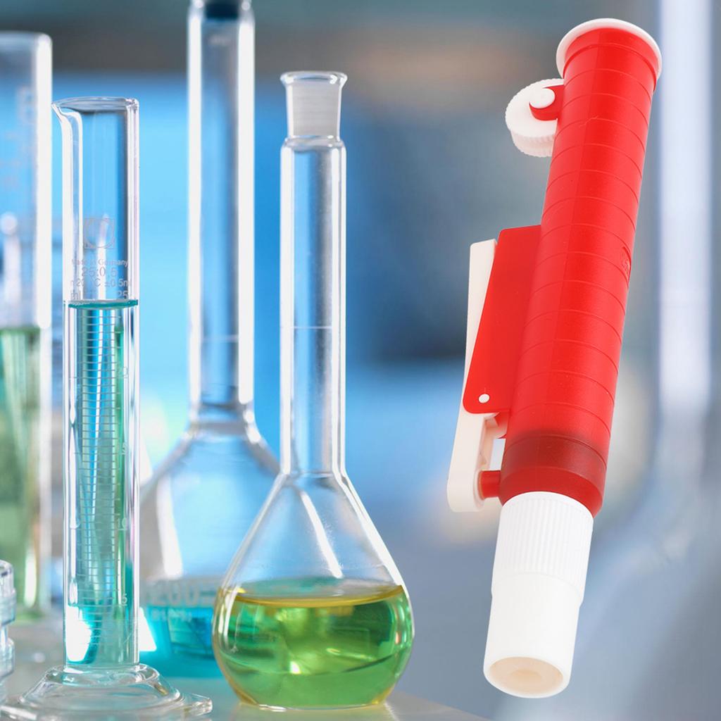 Pipette Pump Filler Pipette Pump Filler for Disposable Plastic and Glass Pipettes 25ml Red