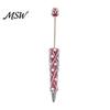 Creative Gifts for Sisters DIY Beadable Pen, Bling Rhinestones And Faux Pearls Beaded Decorative Stationery Students Black Ink Ballpoint Pen