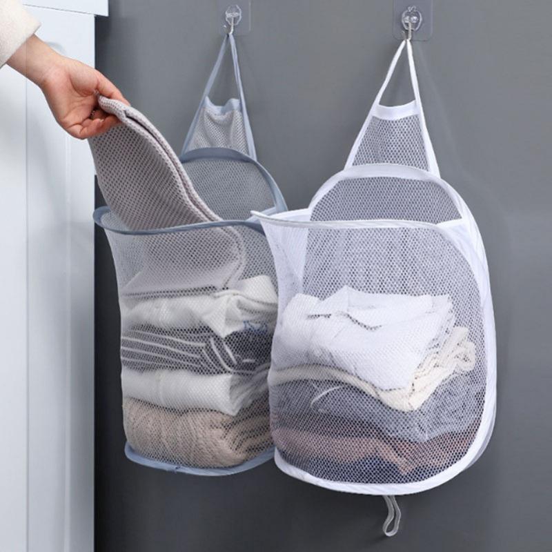 1pc Laundry Organization and Storage, Toilet Dirty Clothes Basket Foldable Wall Mounted Dirty Clothes Bathroom Storage Basket