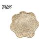 Placemat for Soup Pots Natural Corn Husk Placemat, Heat Resistant Non Slip Temperature Insulating Table Mat, Floral Design, Durable Grass Weaving