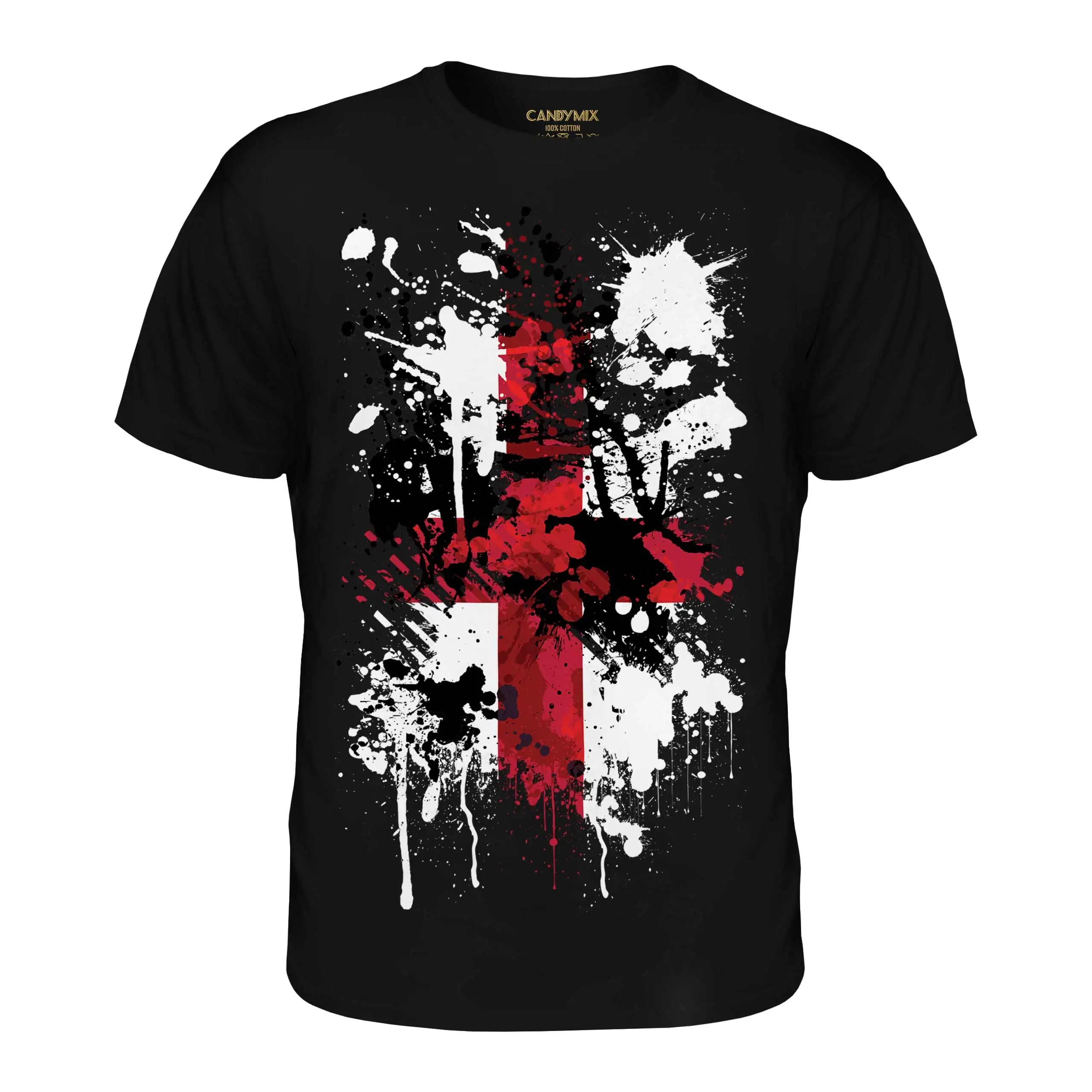 England St George Cross English Flag Georges Day TShirt 100 Cotton ONeck Summer Short Sleeve Casual Mens Tshirt Size S3XL S