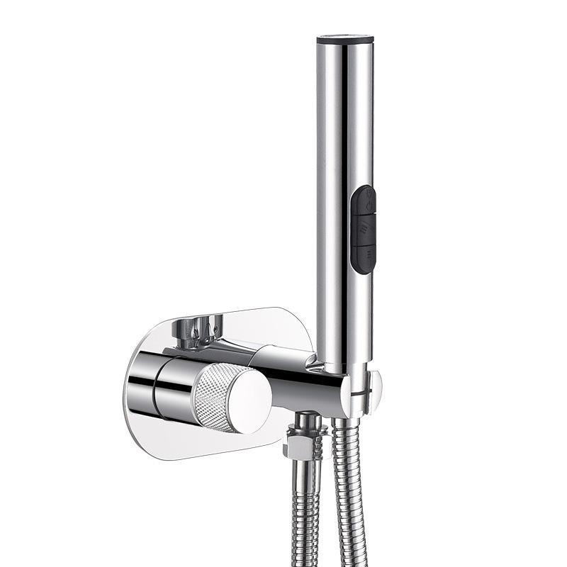 Brushed Gold Uncoated Brass Handheld Bidet Sprayer Set Wall Mount Toilet Washer with Adapter Bathroom Use (as the picture,Brass)