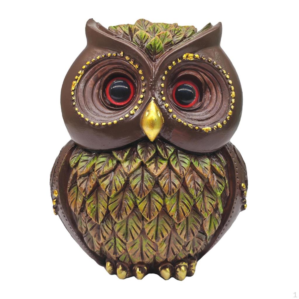Owl Statue Animal Figurine Sculpture Ornament for Office Desktop Cabinet