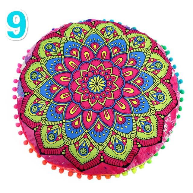 43cm Home Decor Pillow Cases Mandala Round Pillow CaseHome Bohemian Printed Cushion Cover