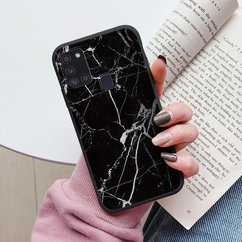 Case For Samsung Galaxy A21S Back Cover Protective Silicone Fundas Fashion Marble Stone Texture Coque For Samsung A21S Capa