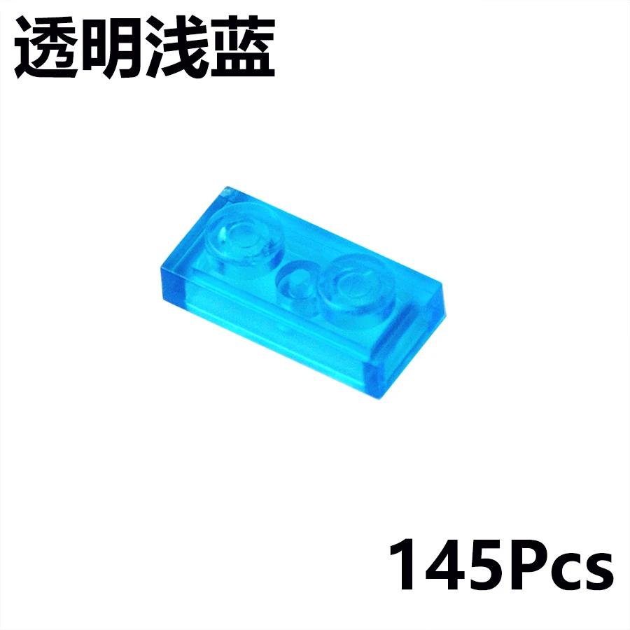 

145Pcs DIY Thin Clear Building Blocks Transparent Bricks 1x2 Dots Educational Creative Size Figures Kid Toy Compatible With 3023
