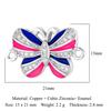Crown Heart Bowknot Brass CZ Connector Charm Butterflry Corss Angel Bee Evil Eye Star Bracelet Making DIY Jewelry