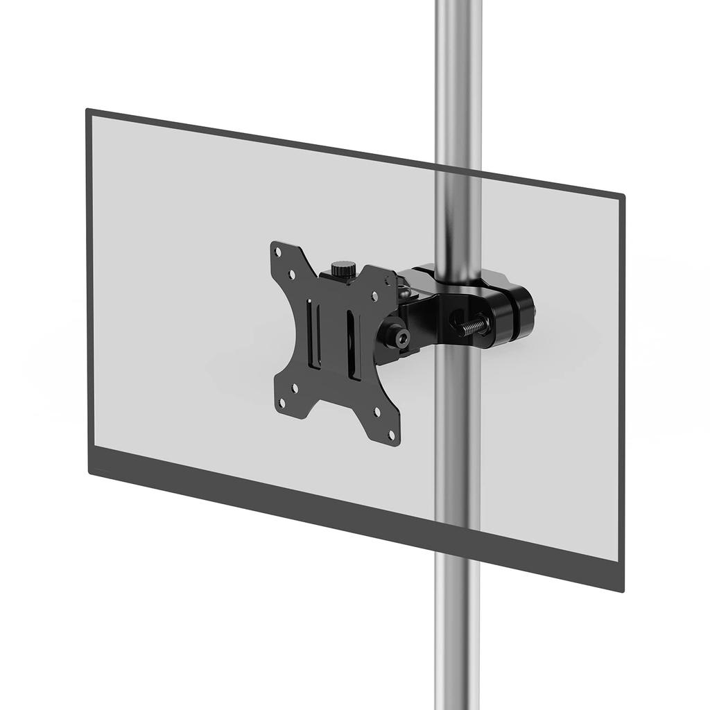 ACCURTEK Pole-Mounted Monitor Arm, Fits 17-32 Inch Monitors, 8kg Weight Capacity, Adjustable Angle, VESA 75/100, Single Monitor