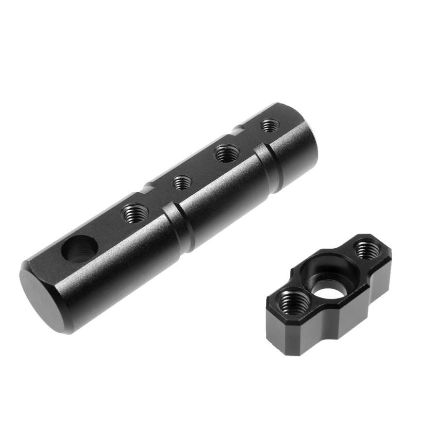 25mm Motorcycle Headlight Pipe Expand Bracket Fog Light Holder Tube Clamp Black