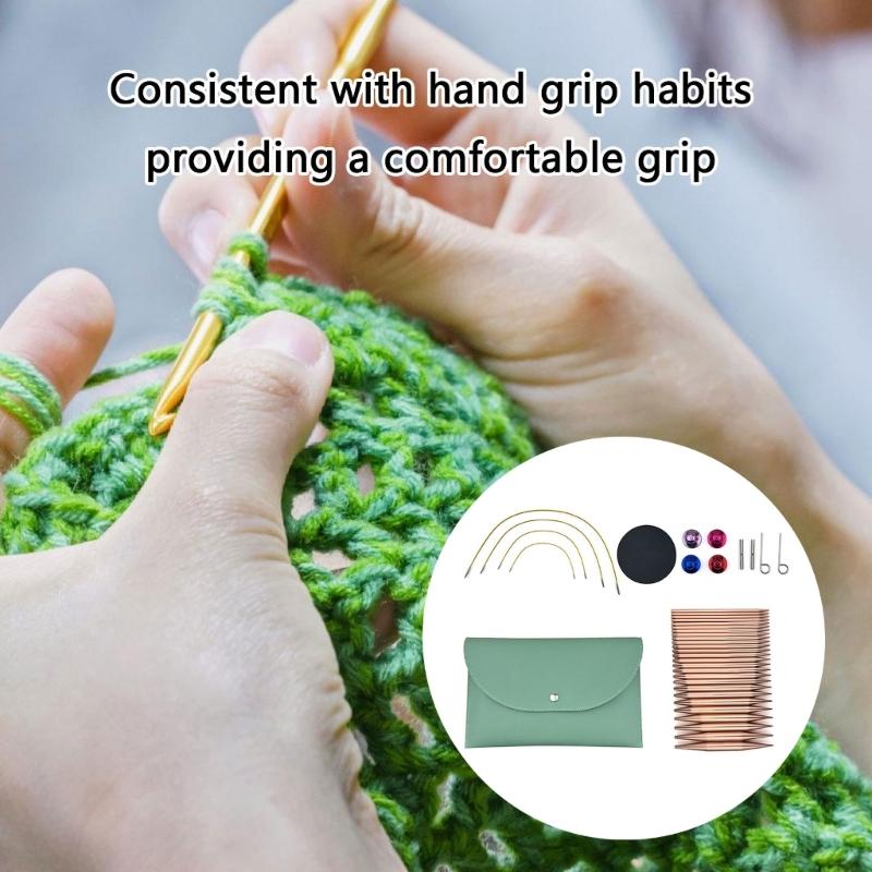 13Pairs Interchangeable Knitting Needle Set 3mm-10mm with Case Aluminum Circular Knitting Needle for Beginner Knitting