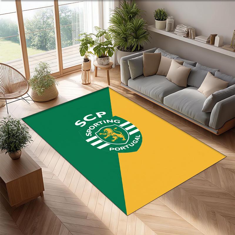 Sporting CP FC Soccer Football Pattern Soft Area Rug Non Slip Indoor Floor Carpet Sports Decor Mat for Bedroom