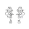 Orecchini Pendenti da Donna in Argento 925 alla Moda Romantici Perla d'Acqua Dolce Edison Bianca Rotonda Grado AAAAA/AAAA Sanqing Jewelry