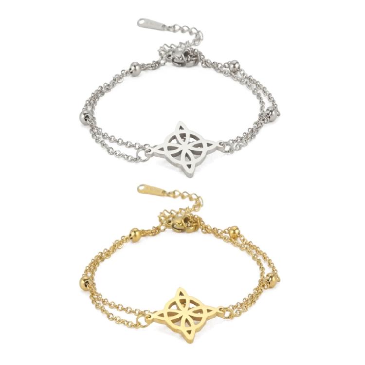 Witch Knot Charm Bracelets Stainless Steel Witch Knot Chain Bracelet Women Men