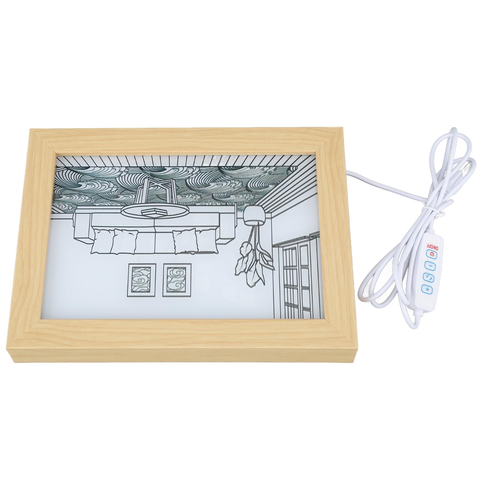 

LED Decorative Light Painting Japanese Anime Style Light Up Painting with 3 Lighting Modes USB Plug in L 32x23x3cm Large 35.83x15.75in