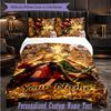 Personalized 3Pcs Bedding SetOne Piece Custom Text Duvet Cover Pillowcase Set Bedroom Gift