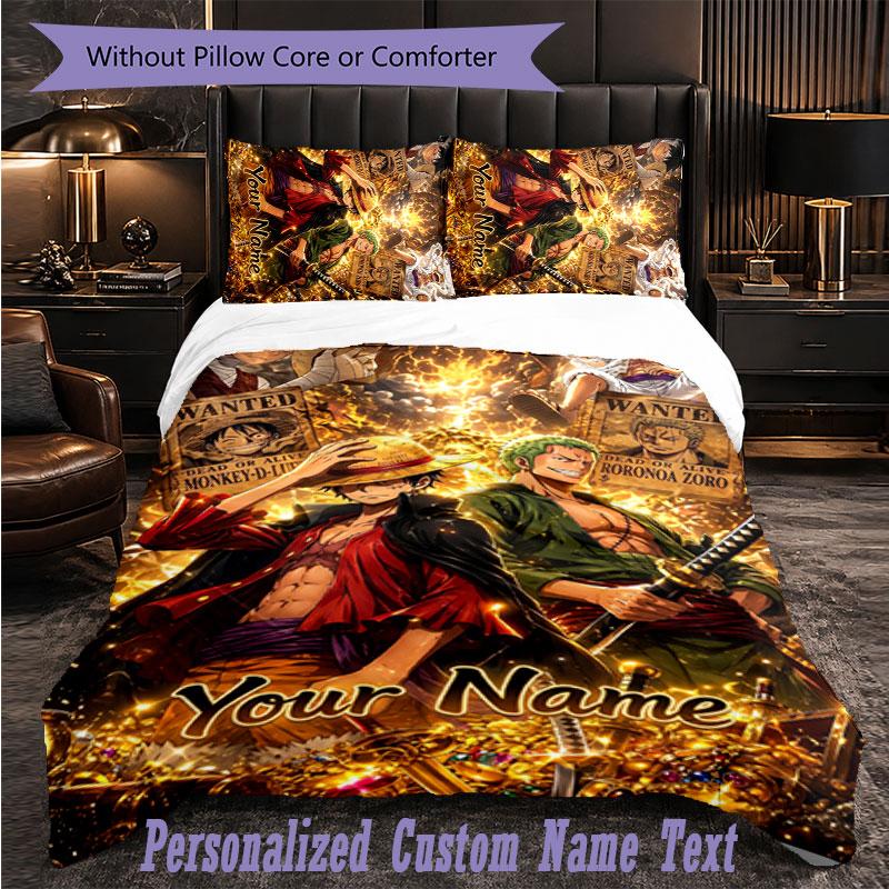Personalized 3Pcs Bedding SetOne Piece Custom Text Duvet Cover Pillowcase Set Bedroom Gift