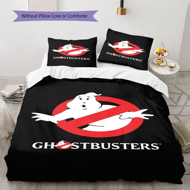 Ghostbusters Classic Movie Logo Print 3‑Pieces Duvet Cover Set Film Bedding Without Pillow Core Comforter Bedroom Home Decor